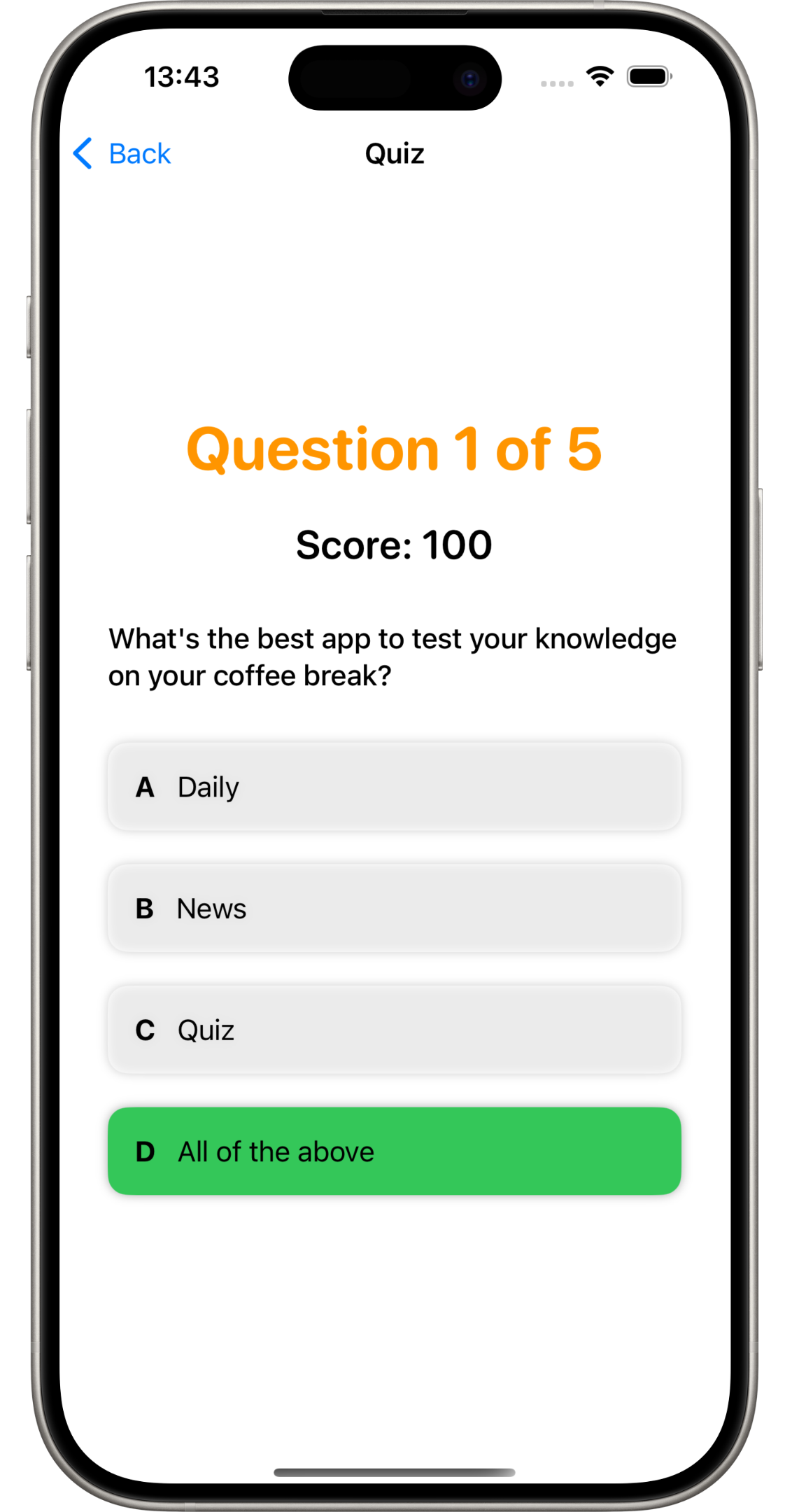 Screenshot of the game screen